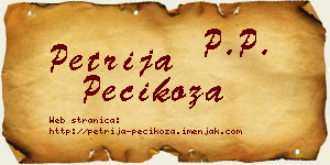 Petrija Pecikoza vizit kartica